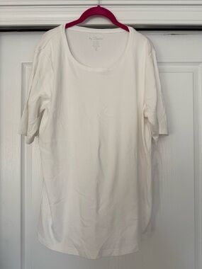 Chico’s White Women's Scoop Neck Short Sleeve Top